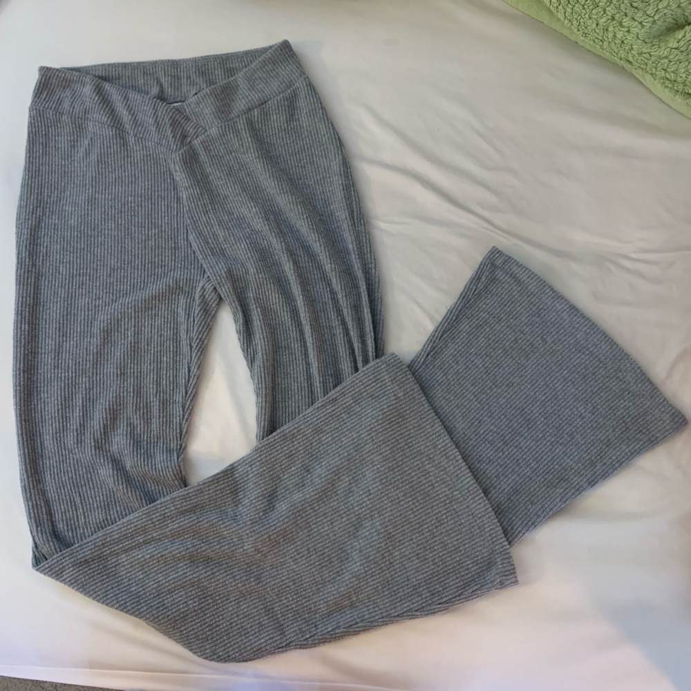 Colsie Gray Cozy Flare Pants